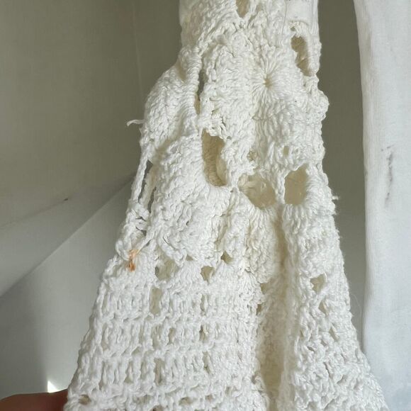 Vintage white cotton crochet bell sleeve boho top summer hippie funky fairy - Picture 5 of 11